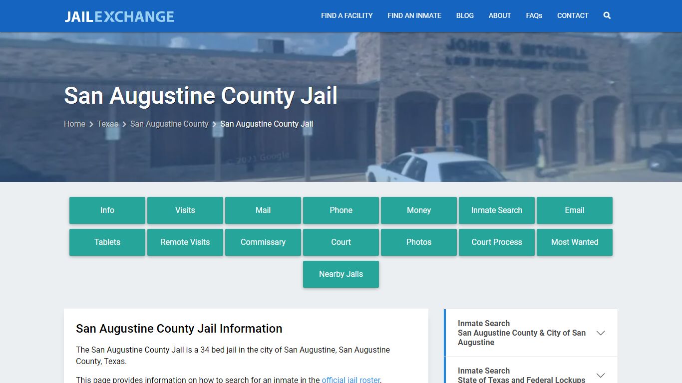 San Augustine County Jail, TX Inmate Search, Information